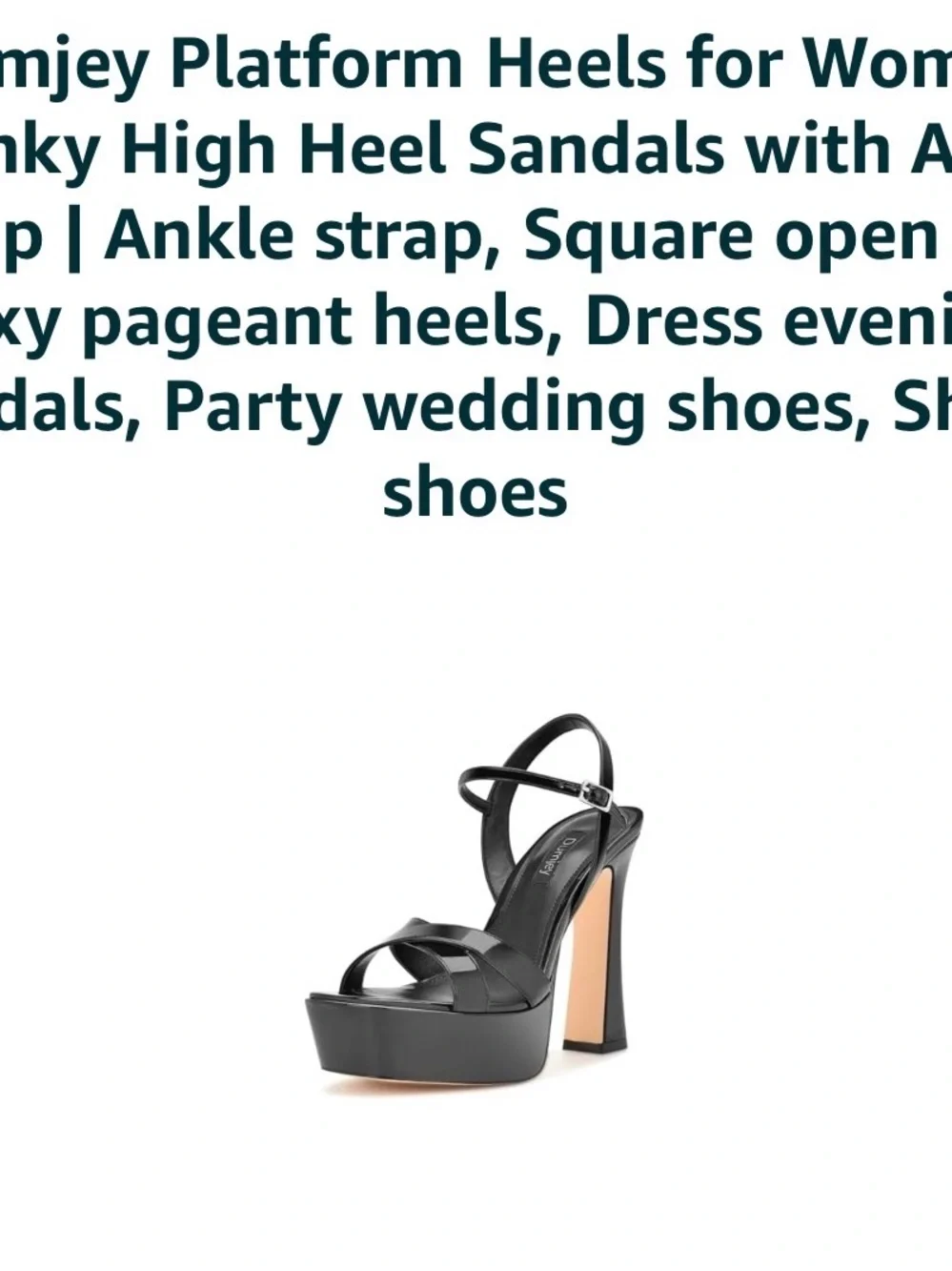 Black Platform Ankle-Strap Block Heel Sandals
